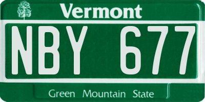 VT license plate NBY677