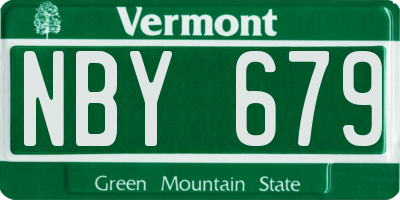 VT license plate NBY679