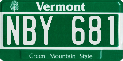 VT license plate NBY681
