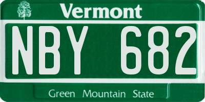 VT license plate NBY682
