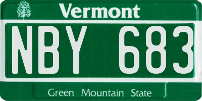 VT license plate NBY683