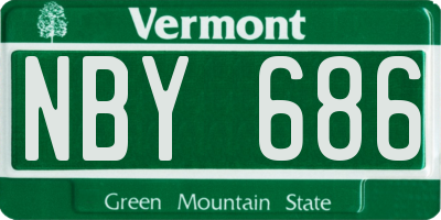 VT license plate NBY686