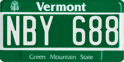 VT license plate NBY688
