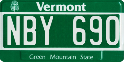 VT license plate NBY690