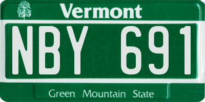 VT license plate NBY691