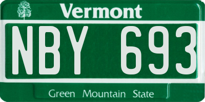 VT license plate NBY693
