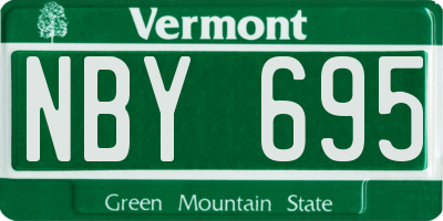 VT license plate NBY695