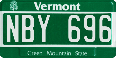 VT license plate NBY696