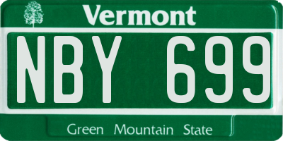 VT license plate NBY699