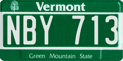 VT license plate NBY713