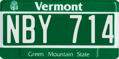 VT license plate NBY714