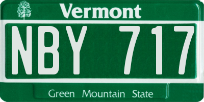 VT license plate NBY717