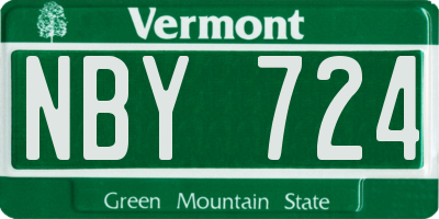 VT license plate NBY724