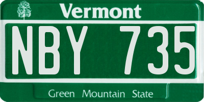VT license plate NBY735