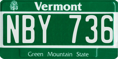 VT license plate NBY736