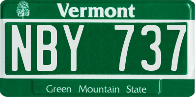 VT license plate NBY737