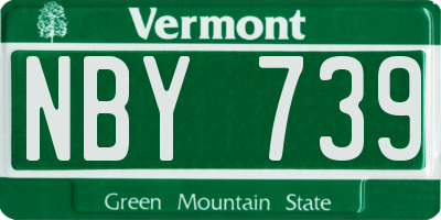 VT license plate NBY739