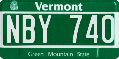 VT license plate NBY740