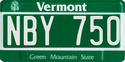 VT license plate NBY750
