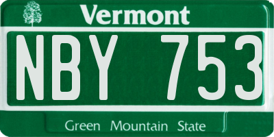 VT license plate NBY753