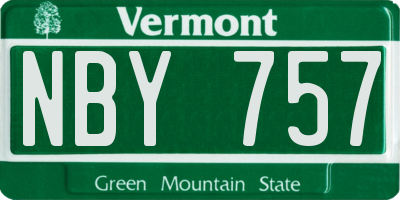 VT license plate NBY757