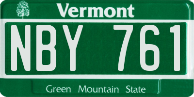 VT license plate NBY761