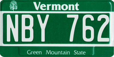 VT license plate NBY762