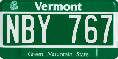 VT license plate NBY767