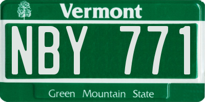 VT license plate NBY771