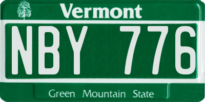 VT license plate NBY776