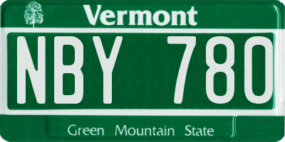 VT license plate NBY780