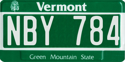 VT license plate NBY784