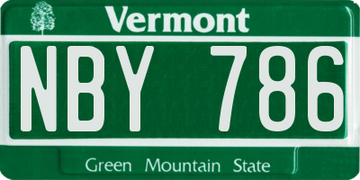 VT license plate NBY786