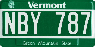 VT license plate NBY787