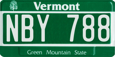 VT license plate NBY788