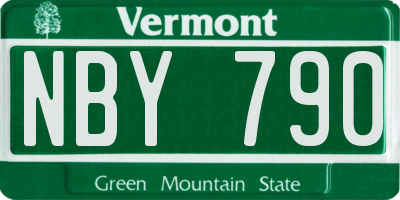 VT license plate NBY790
