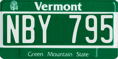 VT license plate NBY795