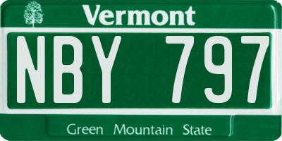 VT license plate NBY797