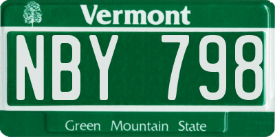 VT license plate NBY798