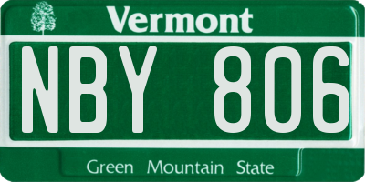VT license plate NBY806