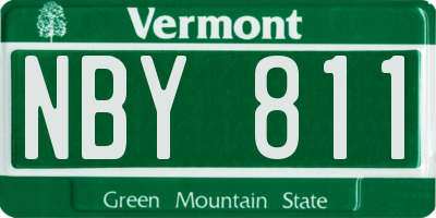 VT license plate NBY811