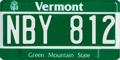 VT license plate NBY812