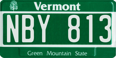 VT license plate NBY813