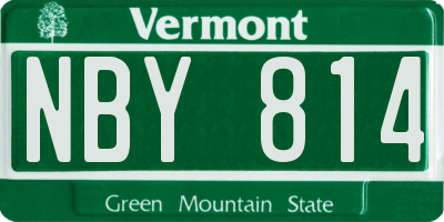 VT license plate NBY814