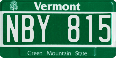 VT license plate NBY815