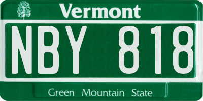 VT license plate NBY818
