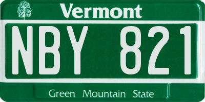 VT license plate NBY821