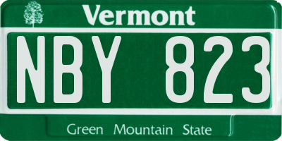 VT license plate NBY823