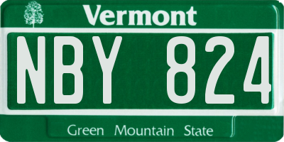 VT license plate NBY824