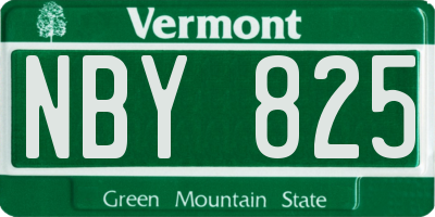 VT license plate NBY825